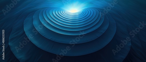 Abstract anime, blue concentric patterns, design, vibrant and dynamic. 