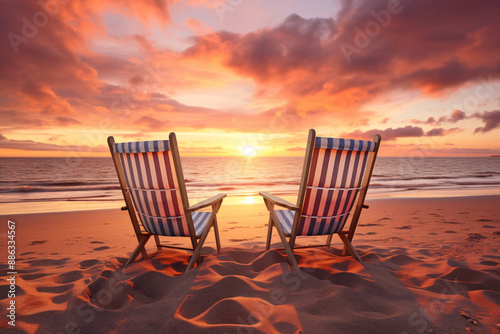 two chairs on a beach