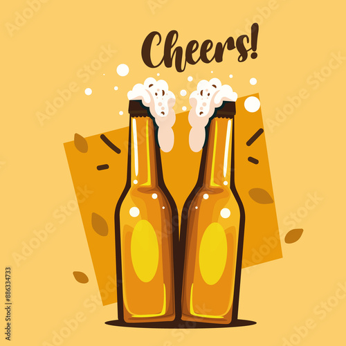 Illustration for celebrating International Beer Day on a banner
