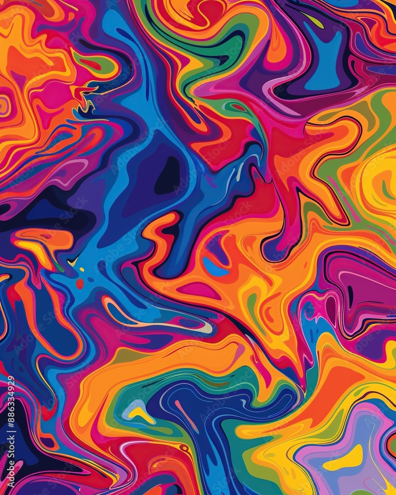 Abstract summer wallpaper, background design with wavy color smear. Ai generative