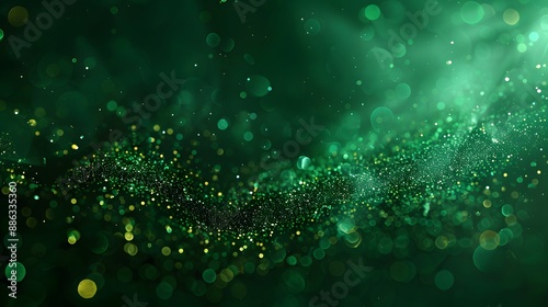 Abstract Green Glitter Bokeh Background