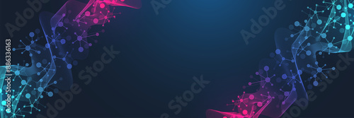 DNA Abstract Background Structure For Science Research and Gene genetic, Healthcare, and Medicine Design. Vector Illustration
