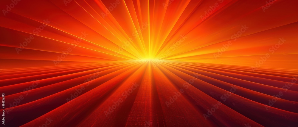 Obraz premium Abstract orange concentric sunburst, anime dynamic background.