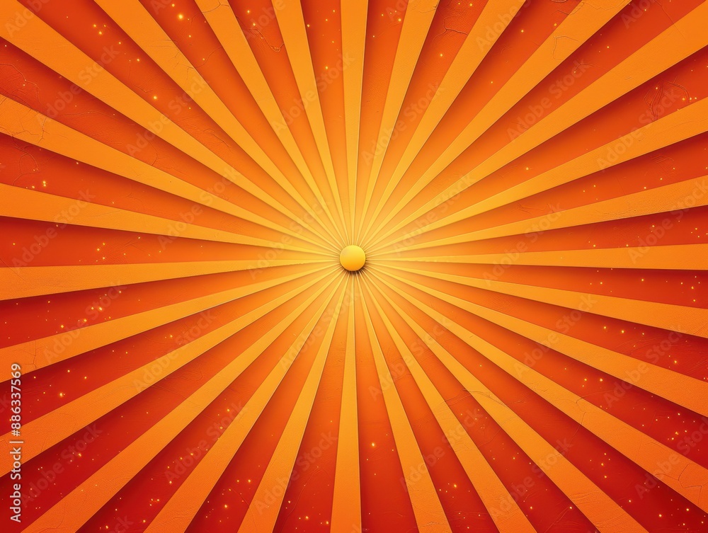 Obraz premium Abstract orange concentric sunburst, anime dynamic background.