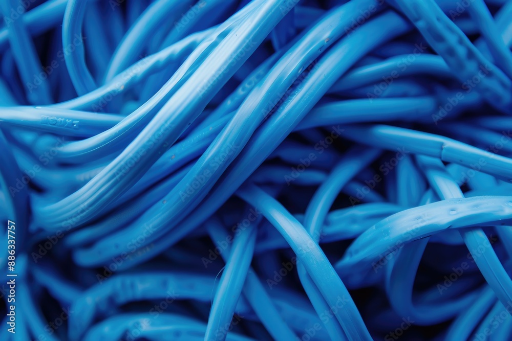 Cable Connection. Blue Computer Bundle for Networking and Teamwork Cable Connection. Blue Computer Bundle for Networking and Teamwork