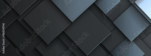 Modern abstract black square 3D background, black geometric abstract background