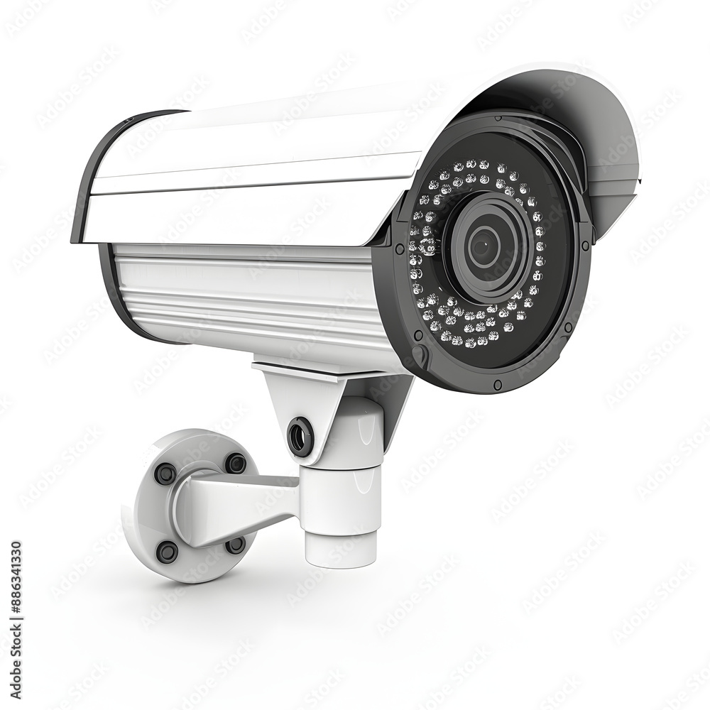 Create an image of a security camera on a white background Create an image of a security camera on a white background