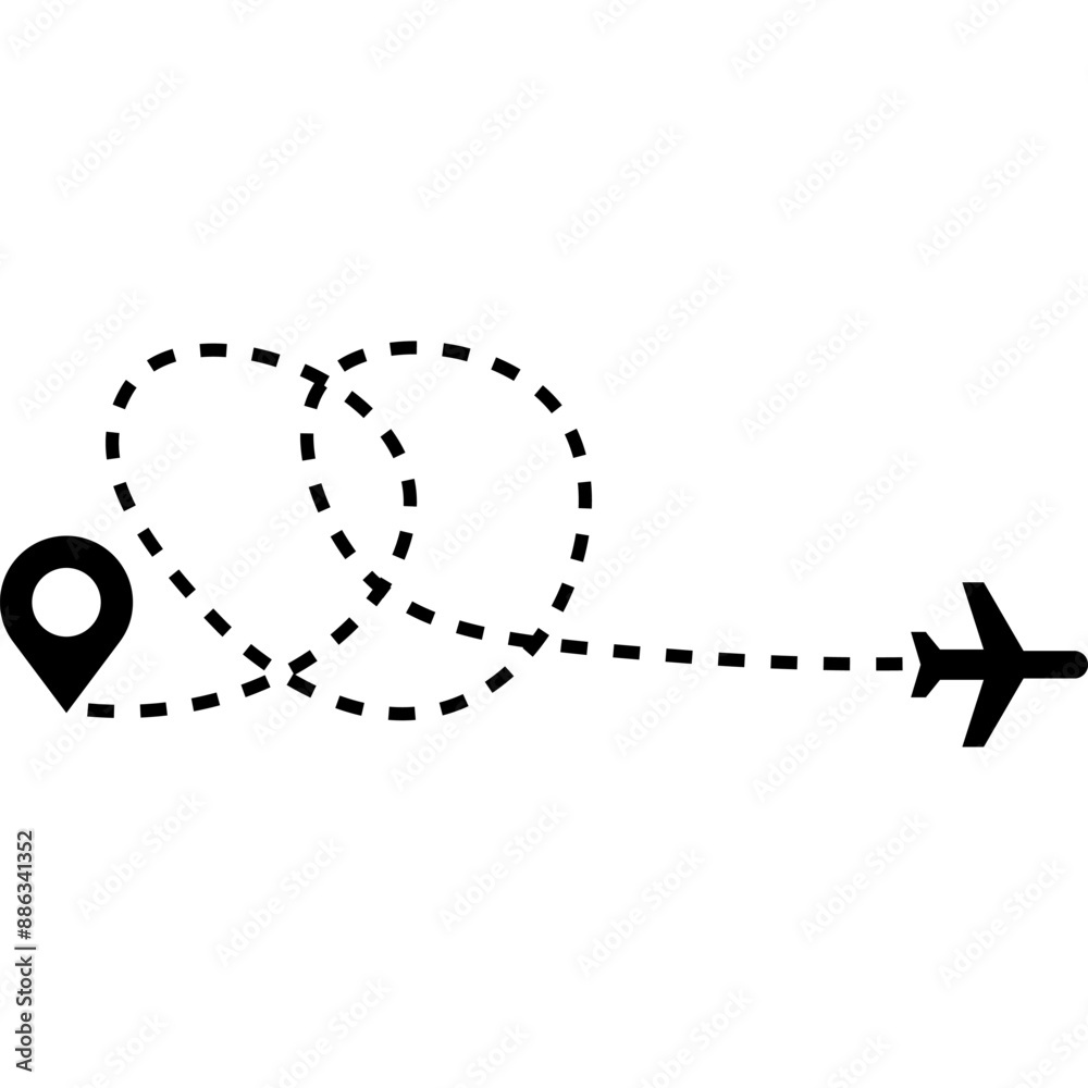 Airplane Path Way. Airplane Track to Point. Plane Flight Path. Flight Route Icon Airplane Path Way. Airplane Track to Point. Plane Flight Path. Flight Route Icon