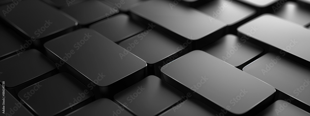 Black 3d square background. black background.