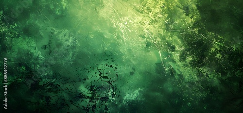 Glowing Green Grunge Texture Background