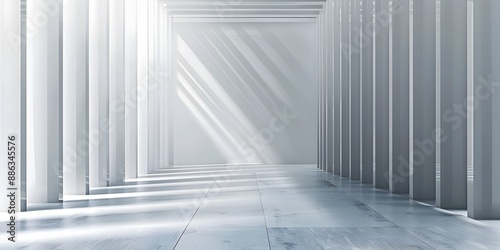 Minimalistic Gradient Gray to White Backdrop for Product Presentation Concept with Copy Space