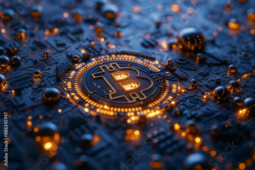 Bitcoin Cryptocurrency and Digital Technology photo