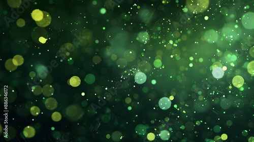 Abstract Green Glitter Bokeh Background