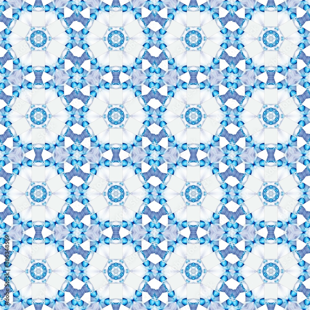 Bright White Blue Snowflake Flower mandala backdrop. Winter art pattern. Artistic light Tiles. Textured background. Ornate illustration. Strokes and Lines. Symmetric Winter Bright White Blue Snowflake Flower mandala backdrop. Winter art pattern. Artistic light Tiles. Textured background. Ornate illustration. Strokes and Lines. Symmetric Winter