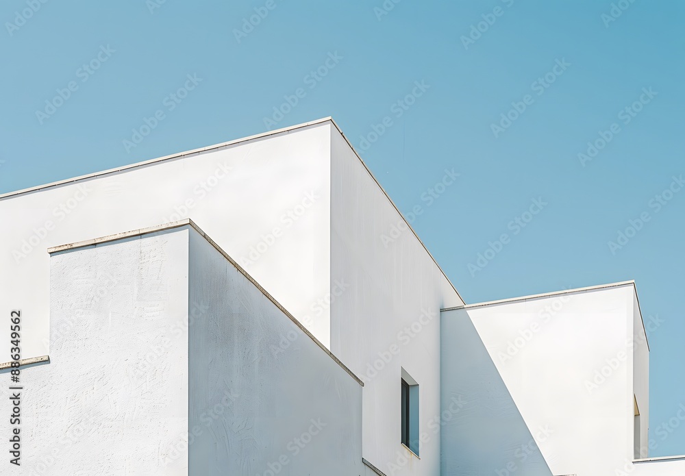 Minimalist White Architecture Building with Blue Sky Minimalist White Architecture Building with Blue Sky