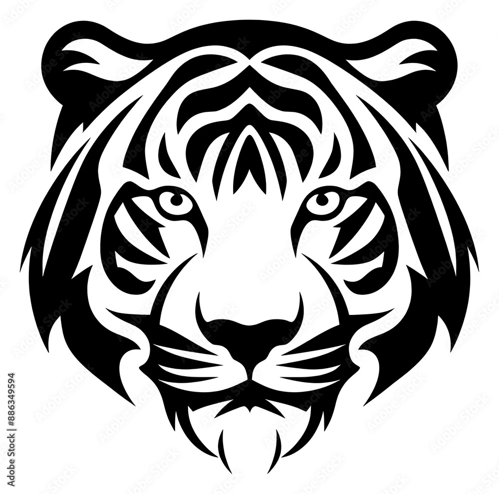 Fototapeta premium PNG Tiger icon logo animal white.