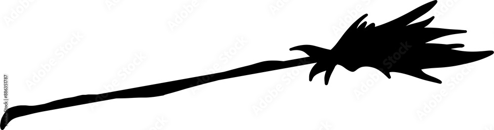 Black silhouette of witch broom Black silhouette of witch broom