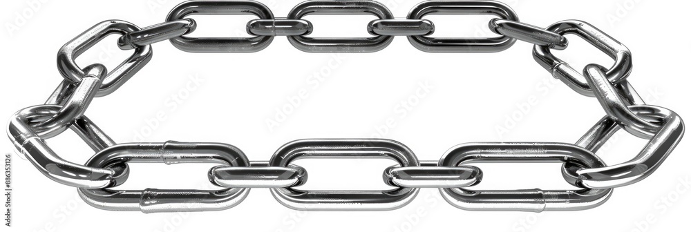 Chain. Three-Dimensional Steel Link on Isolated Background Chain. Three-Dimensional Steel Link on Isolated Background