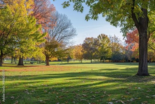 Champaign Fall Foliage: Scenic Autumn Landscape near University of Illinois