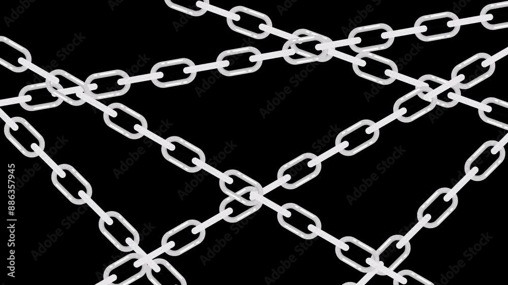 Chain Animation with Transparent Background. Explain the Concept of Security and Restrictions. Chain Animation with Transparent Background. Explain the Concept of Security and Restrictions.