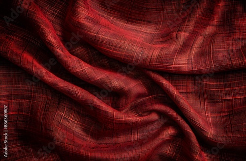 Red Grunge Fabric Texture Background