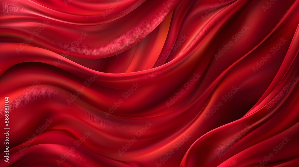 Abstract Red Silk Fabric Waves Background Abstract Red Silk Fabric Waves Background