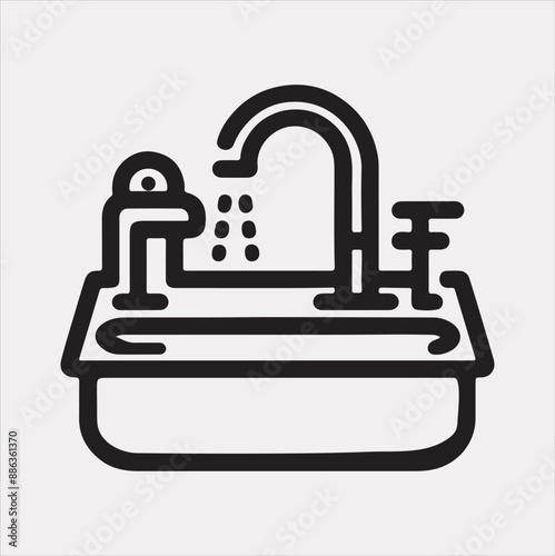 sink silhouette vector on a white background