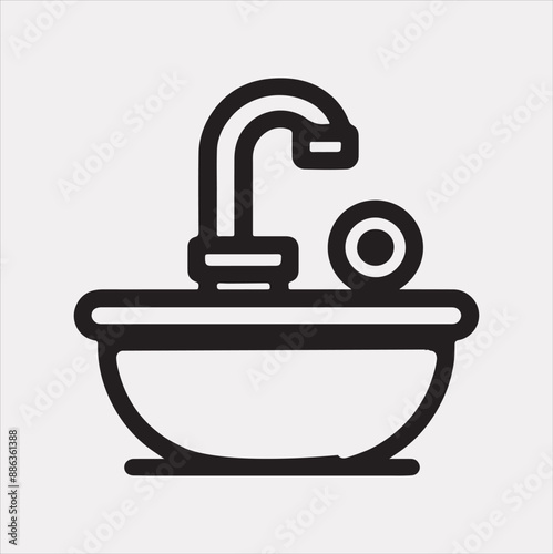 sink silhouette vector on a white background