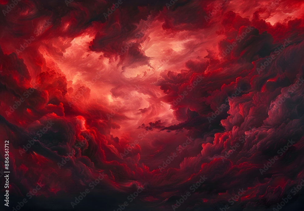 Fototapeta premium Dark Fantasy Red and Black Cloudscape