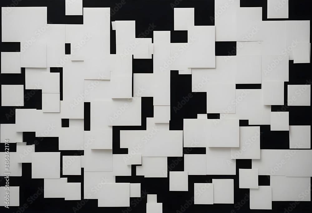3D QR Code Representation with Black Background Simplistic White Square Forms 3D QR Code Representation with Black Background Simplistic White Square Forms