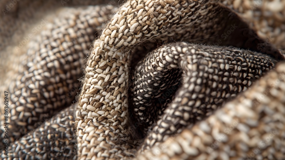Detailed close-up of woven fabric texture, suitable for adding a tactile and cozy element. Detailed close-up of woven fabric texture, suitable for adding a tactile and cozy element.