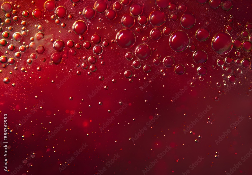Abstract Red Bubbles On Water Surface Abstract Red Bubbles On Water Surface