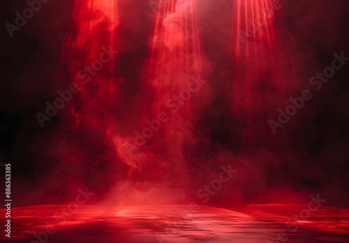 Red Fog Stage Light Smoke Background