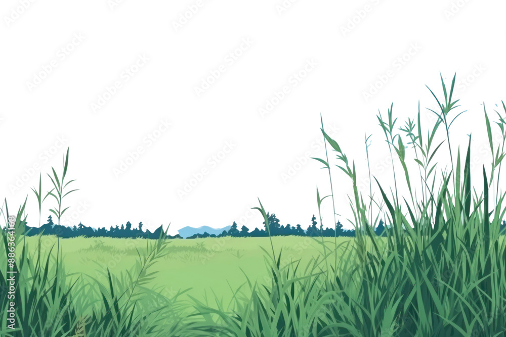 Fototapeta premium PNG Grass landscape grass backgrounds.