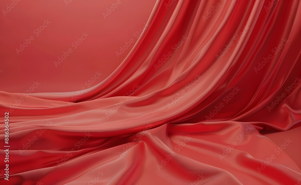 Minimalist Red Silk Fabric Background 3D Render Minimalist Red Silk Fabric Background 3D Render