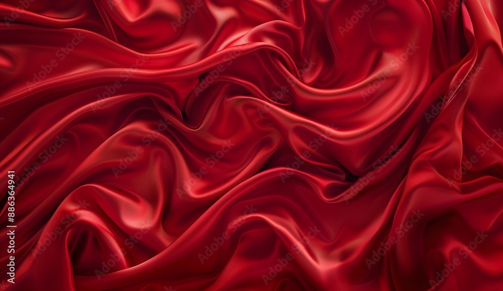 Obraz premium Elegant Red Silk Fabric Background Texture