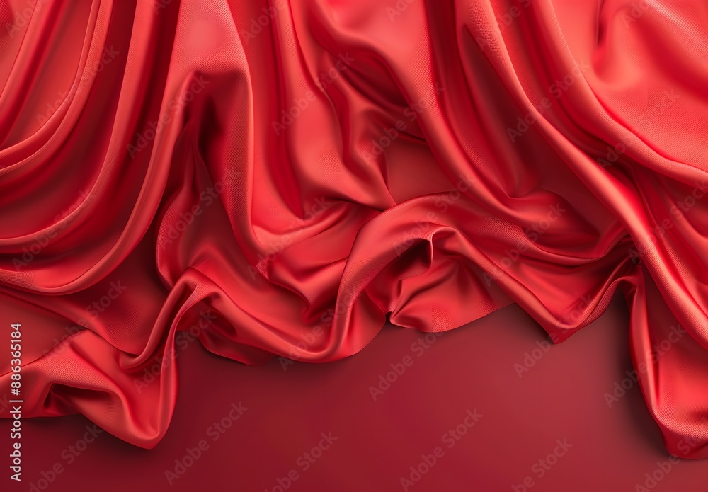 Obraz premium Red Fabric Drape Background For Product Display