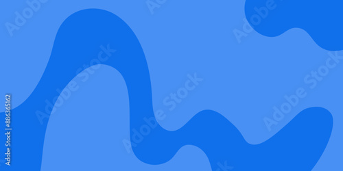Abstract modern blue wavy figures on blue background. Vector illustration