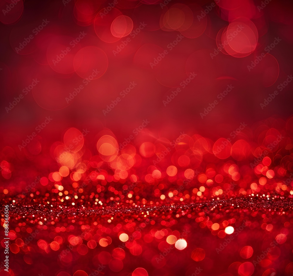 Sparkling Red Glitter Bokeh Background Sparkling Red Glitter Bokeh Background