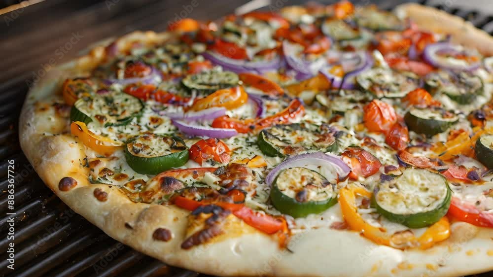 Fire up the grill for a woodfired cheesy veggiepacked pizza.