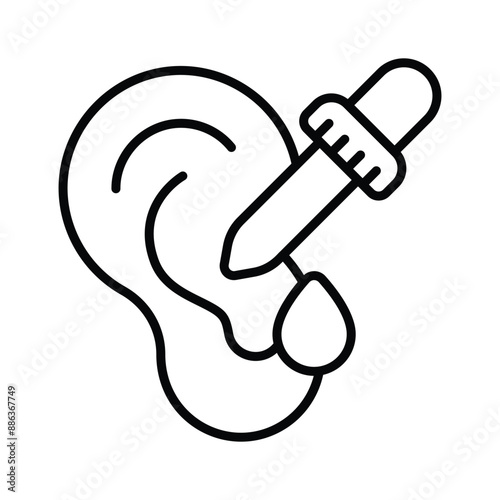 Ear drop, ear dropper, ear inflammation prevention, ready to use vector