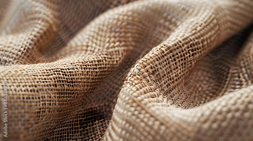 Fototapeta premium Detailed close-up of woven fabric texture, suitable for adding a tactile and cozy element. 