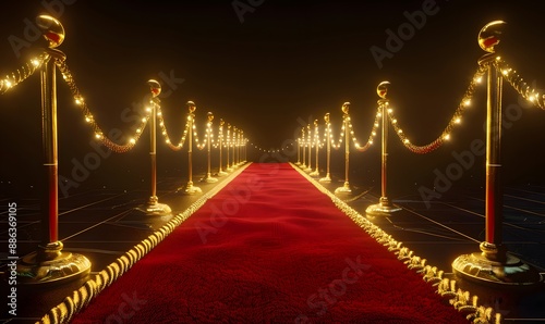 Wallpaper Mural Red Carpet Entrance with Golden Stanchions Torontodigital.ca