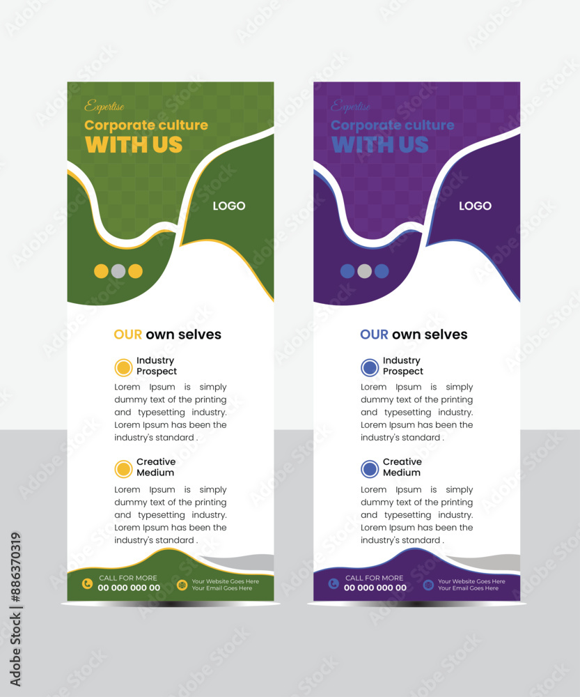 Business Roll up banner vertical template design, for brochure, business, flyer, infographics. modern x-banner and flag-banner advertising. vector illustration Business Roll up banner vertical template design, for brochure, business, flyer, infographics. modern x-banner and flag-banner advertising. vector illustration