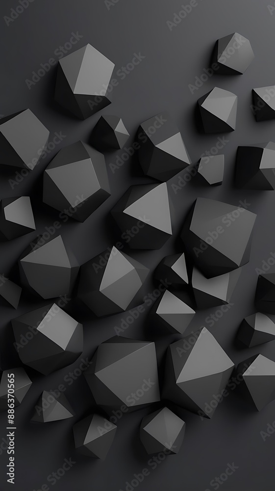 Fototapeta premium Black background. Minimal 3d shelf. Room in the 3d. For backdrop,wallpaper,background. Space for text. vector background.