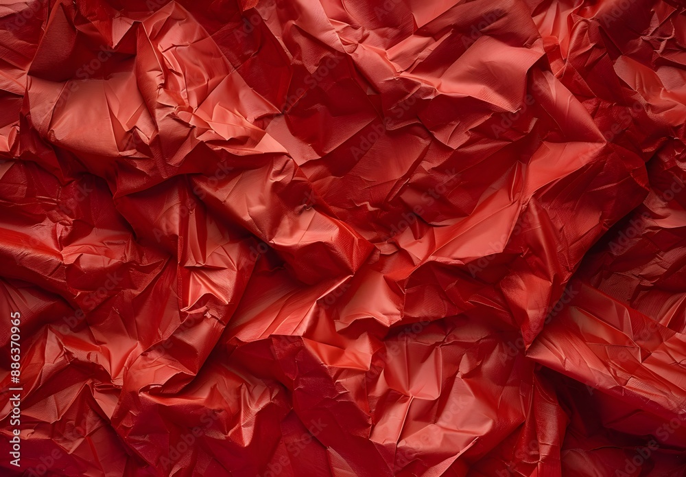 Red Crumpled Paper Texture Background Red Crumpled Paper Texture Background