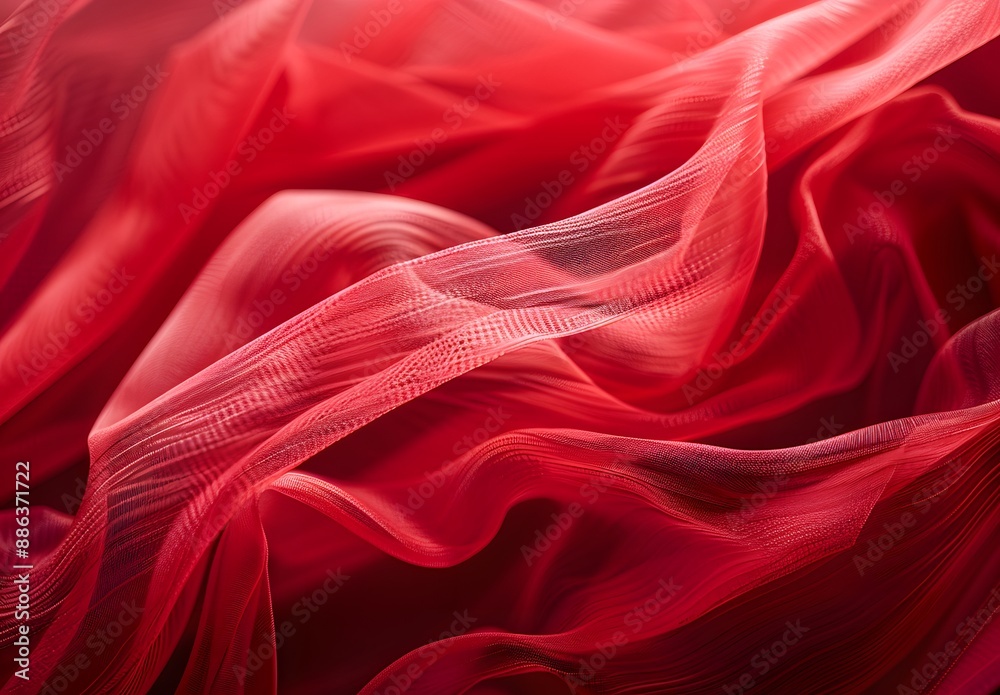 Red Tulle Fabric Texture Background Red Tulle Fabric Texture Background