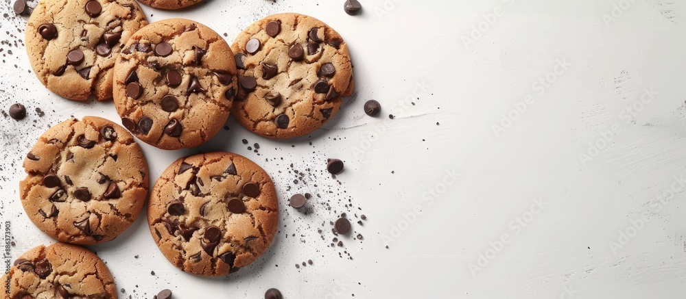 Delicious chocolate chip cookies with plenty of copy space image Delicious chocolate chip cookies with plenty of copy space image