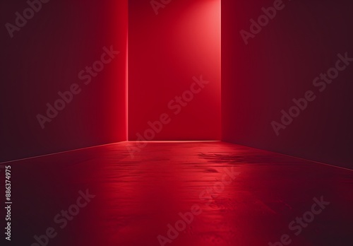 Red Gradient Room with Soft Shadows