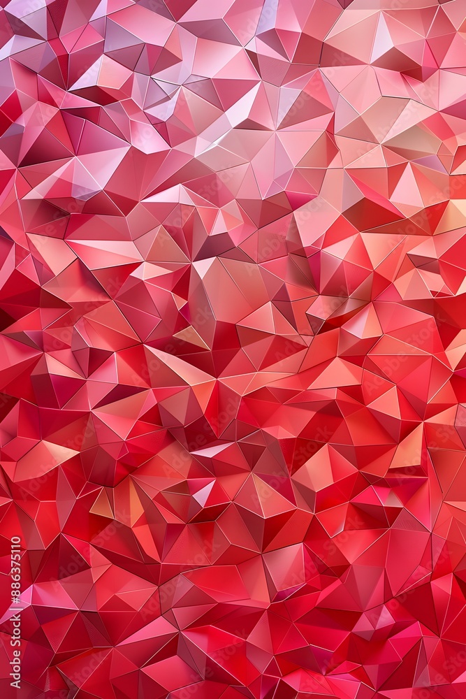 Fototapeta premium Abstract Red Gradient Low Poly Background